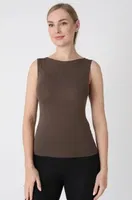 Kadın Modal Kayık Yaka Body Confeo C801-029 Kahverengi detay görünüm