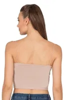 Kadın Modal Pamuklu Likralı Esnek Rahat Vücuda Oturan Spagetti Askılı Örme Crop Atlet Özkan 27370 Taş görsel 14