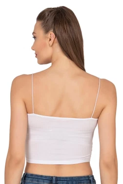 Kadın Modal Pamuklu Likralı Esnek Rahat Vücuda Oturan Spagetti Askılı Örme Crop Atlet Özkan 27370 - Alternatif Görünüm