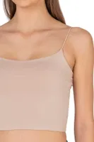 Kadın Modal Pamuklu Likralı Esnek Rahat Vücuda Oturan Spagetti Askılı Örme Crop Atlet Özkan 27370 Taş görsel 17