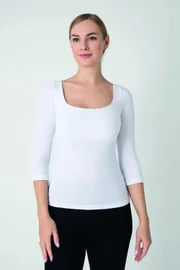 Kadın Modal U Yaka 3/4 Kol T-shirt Confeo C801-035