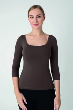 Kadın Modal U Yaka 3/4 Kol T-shirt Confeo C801-035 - Alternatif Görünüm