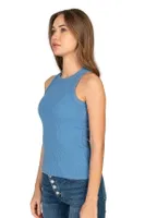 Kadın Pamuklu Kaşkorse Fitilli Esnek Rahat Halter Yaka Geniş Biyeli Örme Atlet Özkan 27464 Mavi görsel 24