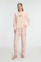 Kadın Pamuklu Kışlık Uzun Kollu Pijama Takımı Anıl 11307
