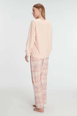 Kadın Pamuklu Kışlık Uzun Kollu Pijama Takımı Anıl 11307 - Alternatif Görünüm