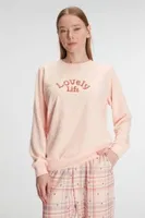 Kadın Pamuklu Kışlık Uzun Kollu Pijama Takımı Anıl 11307 Somon farklı açı