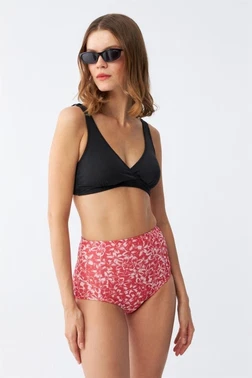Kadın Pedli Yüksek Bel Bikini Takımı - Siyah Akbeniz 35016