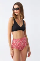 Kadın Pedli Yüksek Bel Bikini Takımı - Siyah Akbeniz 35016 Siyah