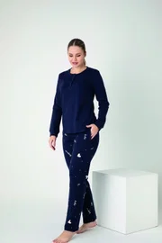 Kadın Penye İnterlok Patlı Uzun Kol Pijama Takım Confeo C840-938