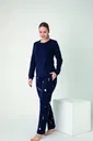 Kadın Penye İnterlok Patlı Uzun Kol Pijama Takım Confeo C840-938