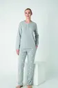 Kadın Penye İnterlok Patlı Uzun Kol Pijama Takım Confeo C840-941