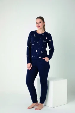 Kadın Penye İnterlok Uzun Kol Pijama Takım Confeo C840-939