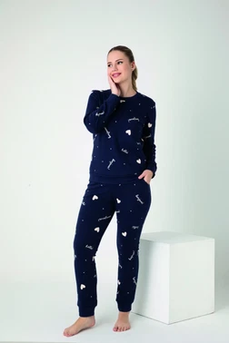 Kadın Penye İnterlok Uzun Kol Pijama Takım Confeo C840-940