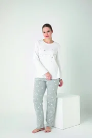 Kadın Penye İnterlok Uzun Kol Pijama Takım Confeo C840-942