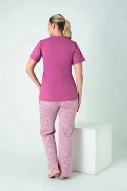 Kadın Penye Süprem Kısa Kol Pijama Takım Confeo C840-918 - Alternatif Görünüm