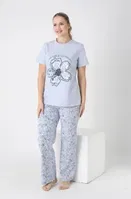 Kadın Penye Süprem Kısa Kol Pijama Takım Confeo C840-933 Mavi detay görünüm