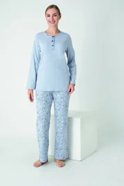Kadın Penye Süprem Patlı Uzun Kol Pijama Takım Confeo C840-931