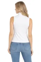 Kadın Premium Kumaş Pamuklu Modal Balıkçı Yaka Sıfır Kol Body T-Shirt Bluz Özkan 27813 Beyaz farklı açı