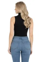 Kadın Premium Kumaş Pamuklu Modal Balıkçı Yaka Sıfır Kol Body T-Shirt Bluz Özkan 27813 Siyah görsel 5