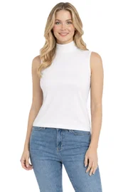 Kadın Premium Kumaş Pamuklu Modal Balıkçı Yaka Sıfır Kol Body T-Shirt Bluz Özkan 27813