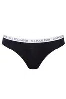 Kadın Renkli Pamuklu 3'lü Paket Slip Külot Kırmızı - Lacivert - Baskılı 3 lü Slip Us. POLO Assn. 66455 Görsel görsel 7