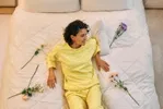 Kadın Sarı Desenli Oversize Kalın Pamuklu Pijama Takımı Akbeniz 2788 Sari görsel 5