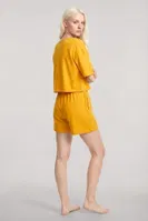 Kadın Sarı Kısa Kollu Şortlu Pijama Takımı Akbeniz Y1300 Sari farklı açı