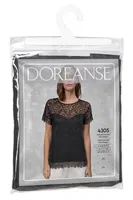 Kadın Siyah Geniş Yaka Dantelli Bluz Doreanse 4305 Siyah farklı açı