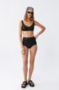 Kadın Siyah Pedli Yüksek Bel Bikini Takımı Akbeniz 35017