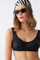 Kadın Siyah Pedli Yüksek Bel Bikini Takımı Akbeniz 35017 Siyah detay görünüm