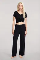 Kadın Siyah V Yaka Kısa Kollu Pijama Takımı Akbeniz Y1100 görsel 7