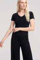 Kadın Siyah V Yaka Kısa Kollu Pijama Takımı Akbeniz Y1100 görsel 9