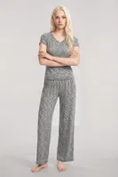 Kadın Siyah V Yaka Kısa Kollu Pijama Takımı Akbeniz Y1100 görsel 12