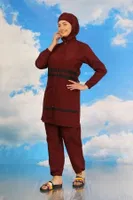 Kadın Tam Tesettür Mayo Bordo Akbeniz 31061 Bordo görsel 6