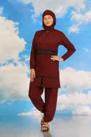 Kadın Tam Tesettür Mayo Bordo Akbeniz 31061 Bordo farklı açı