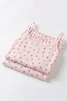 Kadın Tekli %100 Pamuk Pijama Takımı Çiçekli İp Askılı Fitilli Atlet Şort Yazlık Ev Giyimi Öts 3712 görsel 10