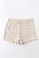 Kadın Tekli %100 Pamuk Pijama Takımı Çiçekli İp Askılı Fitilli Atlet Şort Yazlık Ev Giyimi Öts 3712 farklı açı