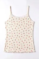 Kadın Tekli %100 Pamuk Pijama Takımı Çiçekli İp Askılı Fitilli Atlet Şort Yazlık Ev Giyimi Öts 3712 detay görünüm