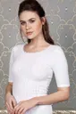 Termal Kalp Desenli İnce Dantelli Yarım Kol İçlik T-Shirt Anıl 8545