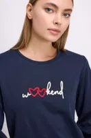 Kadın Uzun Kol Sweatshirt ve Ekose Pantolon Pijama Takımı Rahat ve Şık Ev Giyimi Anıl 11585 Lacivert farklı açı