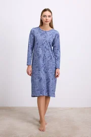 Anıl Kadın Uzun Kollu Desenli Gecelik Anıl 11567