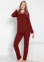 Kadın Uzun Kol Dantelli Önü Düğmeli Pijama Takımı Confeo C840-243