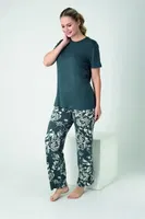 Kadın Viskon Bisiklet Yaka Kısa Kol Pijama Takım Confeo C840-910 Görsel detay görünüm