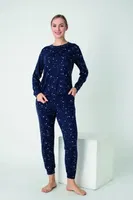 Kadın Viskon Bisiklet Yaka Uzun Kol Pijama Takım Confeo C840-902 Görsel farklı açı