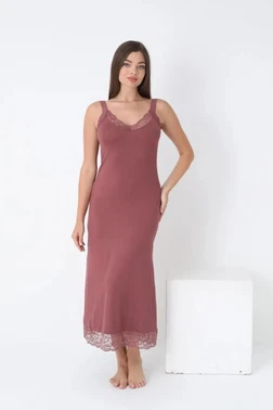 Kadın Viskon Dantelli Geniş Askılı Gecelik Confeo C840-750