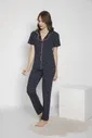 Kadın Viskon Önü Açık Uzun Kol Pijama Takım Confeo C840-253