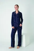 Kadın Viskon Önü Düğmeli Uzun Kol Pijama Takım Confeo C840-901 Görsel detay görünüm
