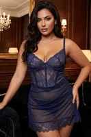 Kadın Dantelli Gecelik Sistina 9025 Lacivert görsel 8