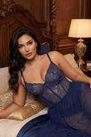 Kadın Dantelli Gecelik Sistina 9025 Lacivert görsel 11