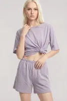 Kadın Yeşil Kısa Kollu Şortlu Pijama Takımı Akbeniz Y1300 görsel 11
